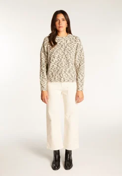 Montagut Pulls-Pull col rond en laine mohair - Vanessa 82-Ecru