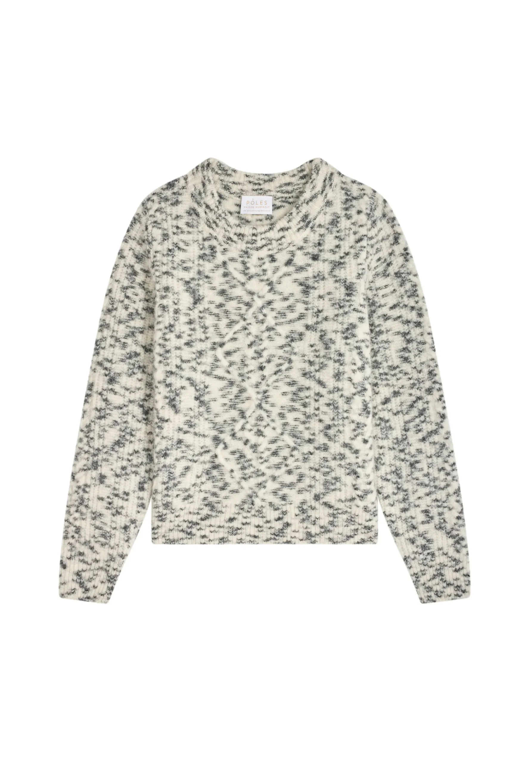 Montagut Pulls-Pull col rond en laine mohair - Vanessa 82-Ecru