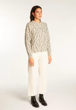 Montagut Pulls-Pull col rond en laine mohair - Vanessa 82-Ecru