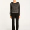 Montagut Pulls-Pull col rond en laine mérinos lurex - Asena Lux 01-Noir