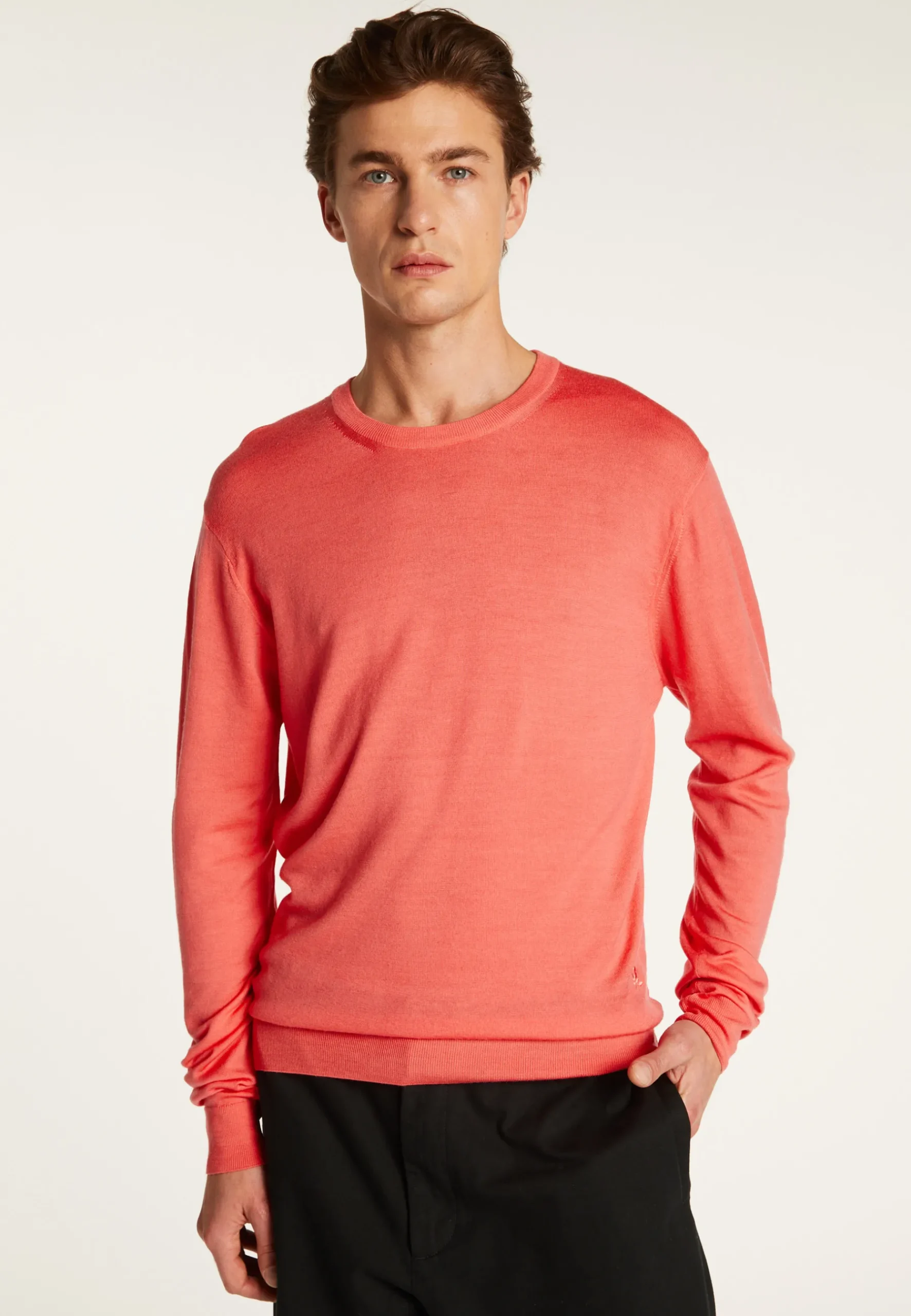 Montagut Pulls-Pull col rond en laine mérinos - Eddie 24-Rose clair