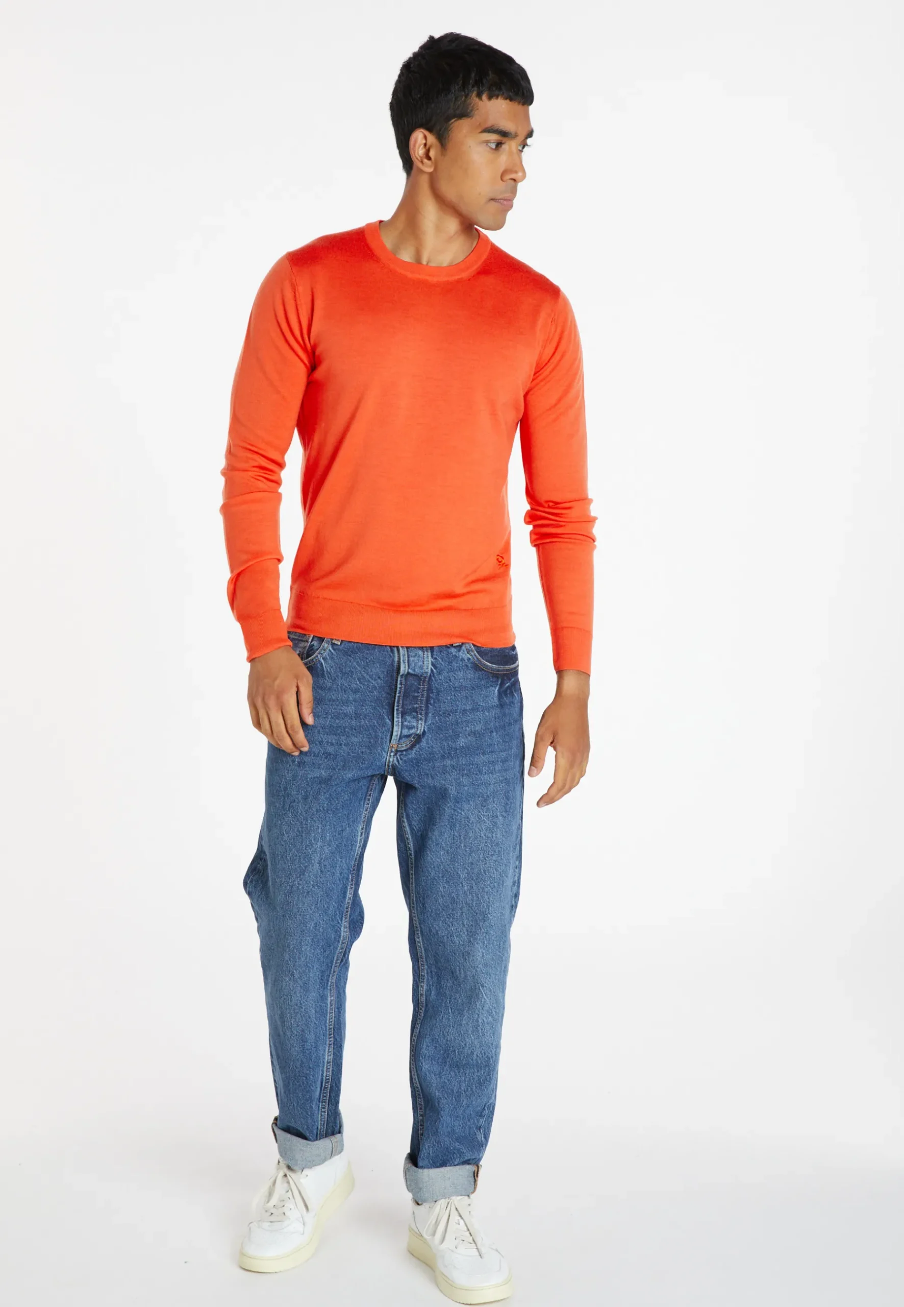 Montagut Pulls-Pull col rond en laine mérinos - Eddie 15-Orange