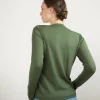 Montagut Les Incontournables-Pull col rond en laine mérinos - Bérenice 83-Kaki