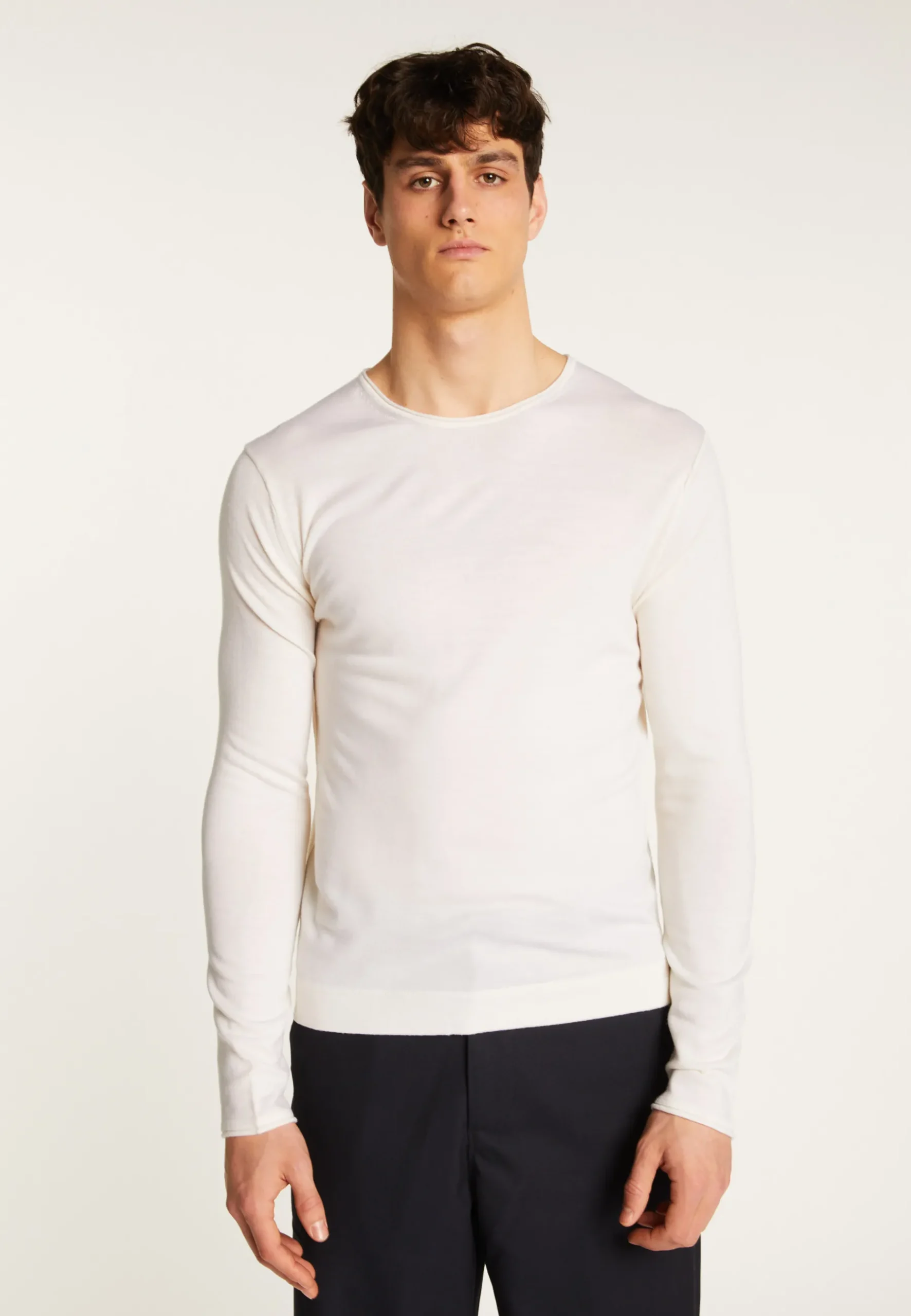 Montagut Pulls-Pull col rond en laine mérinos - Erin 82-Ecru