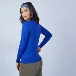 Montagut Les Incontournables-Pull col rond en laine mérinos - Berenice 48-Bleu roi