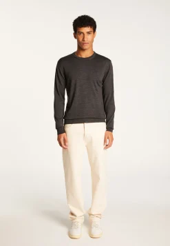 Montagut Pulls-Pull col rond en laine mérinos - Eddie 10-Gris foncé