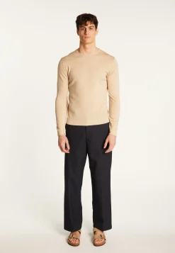 Montagut Pulls-Pull col rond en laine mérinos - Erin 12-Beige clair