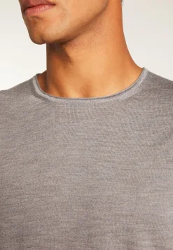 Montagut Pulls-Pull col rond en laine mérinos - Erin 09-Gris moyen