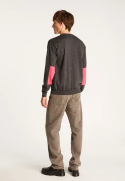 Montagut Pulls-Pull col rond en laine mérinos - Thierry 10-Gris foncé