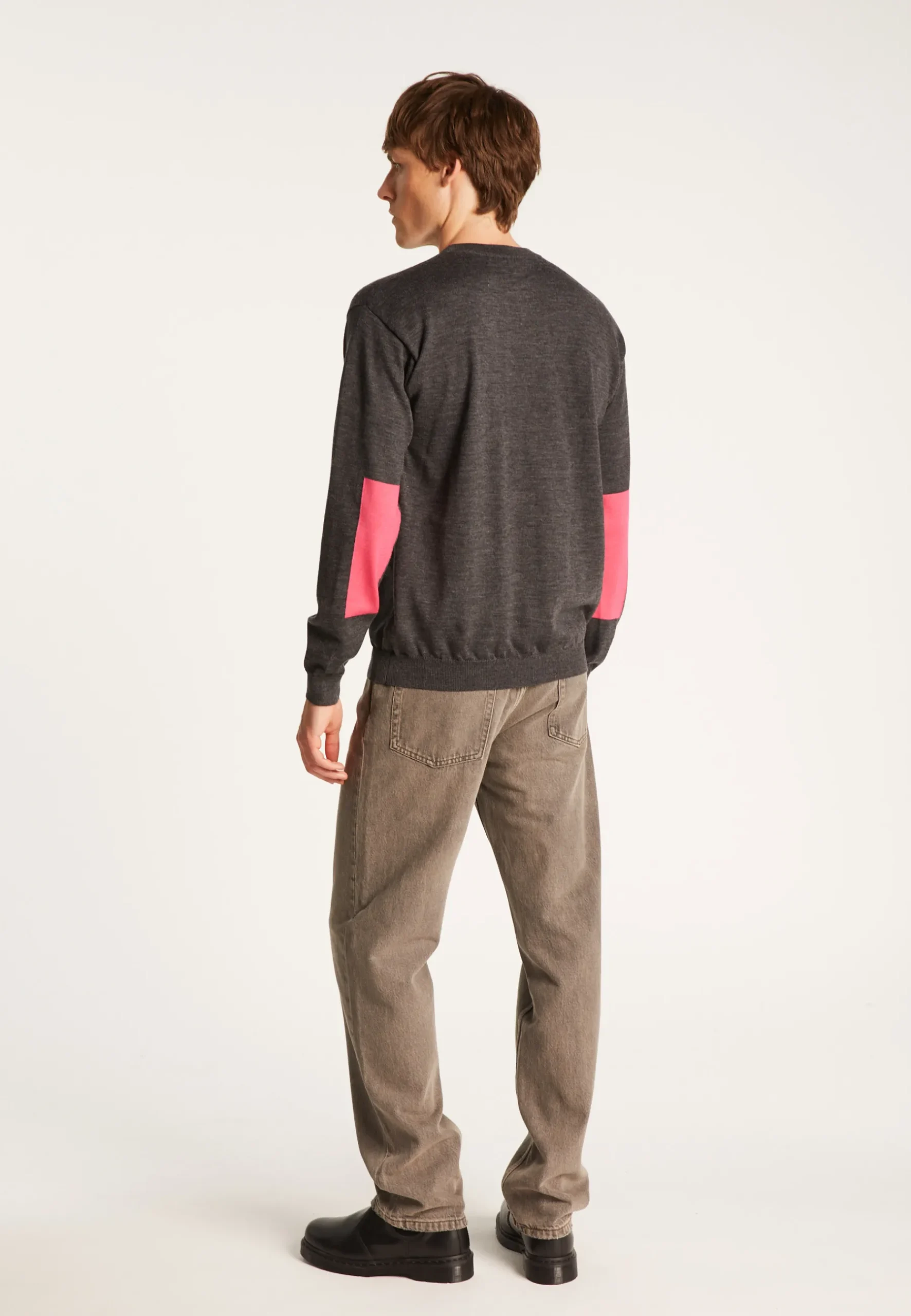 Montagut Pulls-Pull col rond en laine mérinos - Thierry 10-Gris foncé