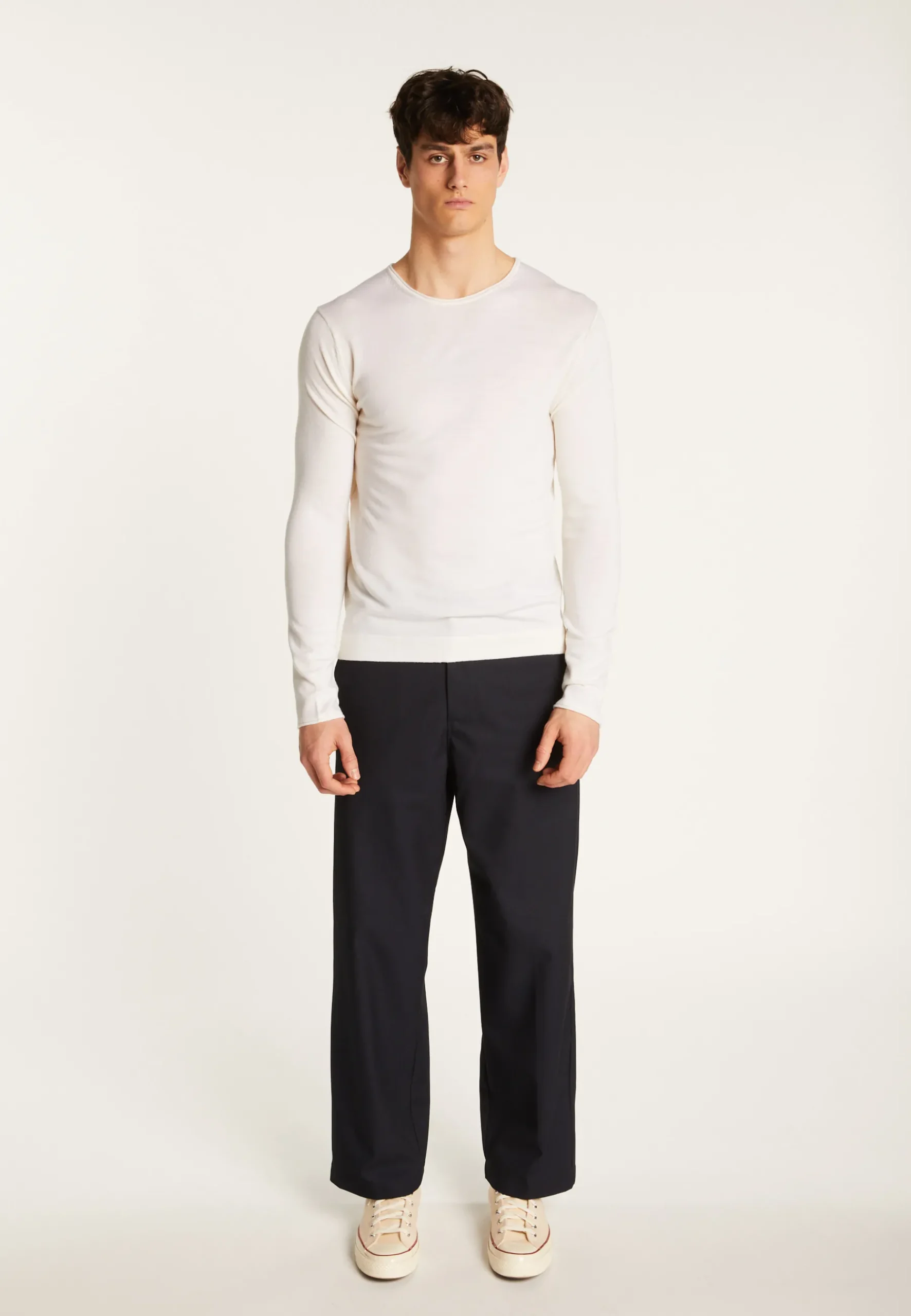 Montagut Pulls-Pull col rond en laine mérinos - Erin 82-Ecru