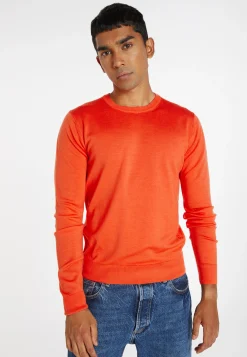 Montagut Pulls-Pull col rond en laine mérinos - Eddie 15-Orange