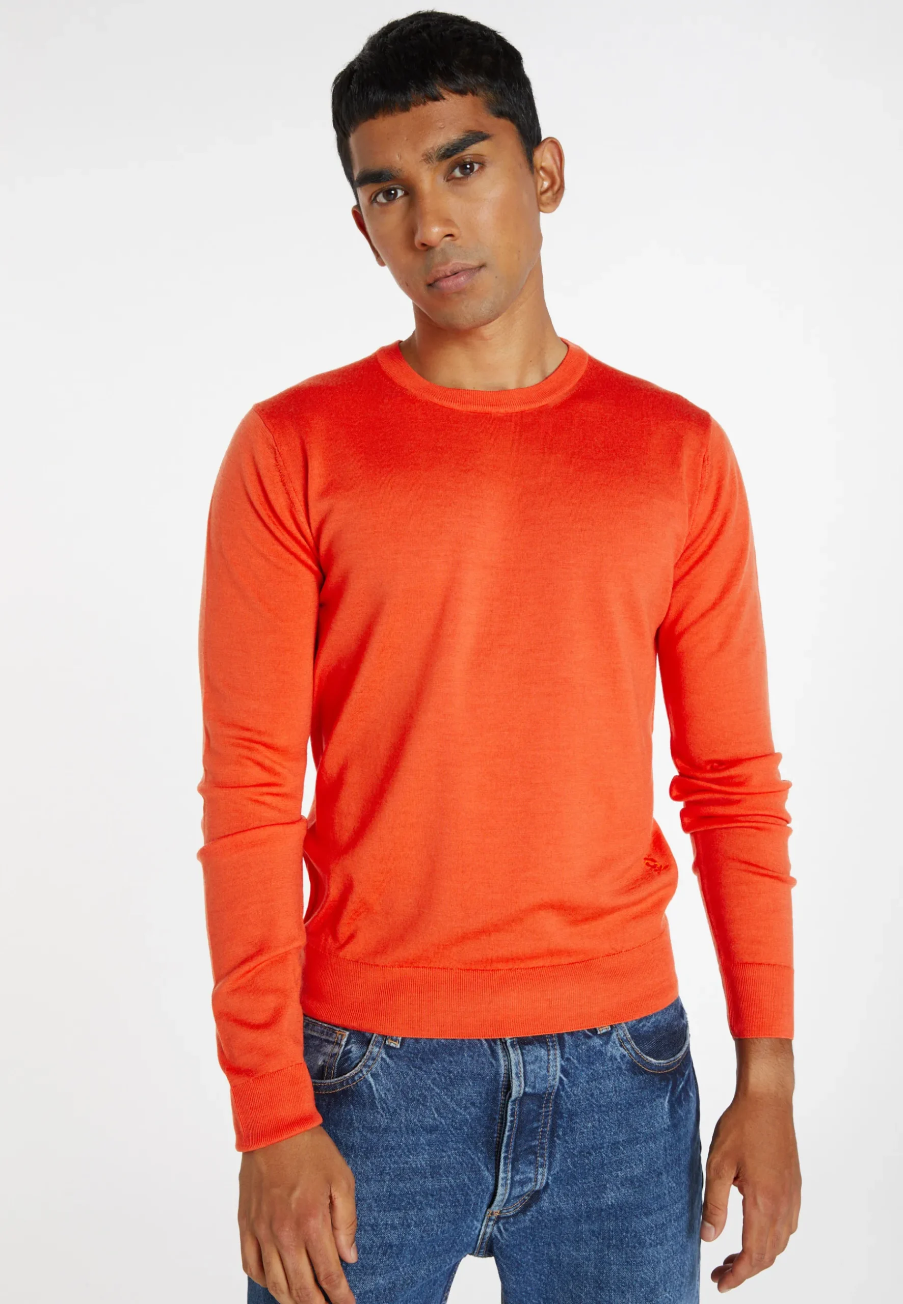 Montagut Pulls-Pull col rond en laine mérinos - Eddie 15-Orange