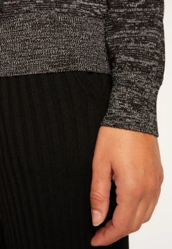 Montagut Pulls-Pull col rond en laine mérinos lurex - Asena Lux 01-Noir