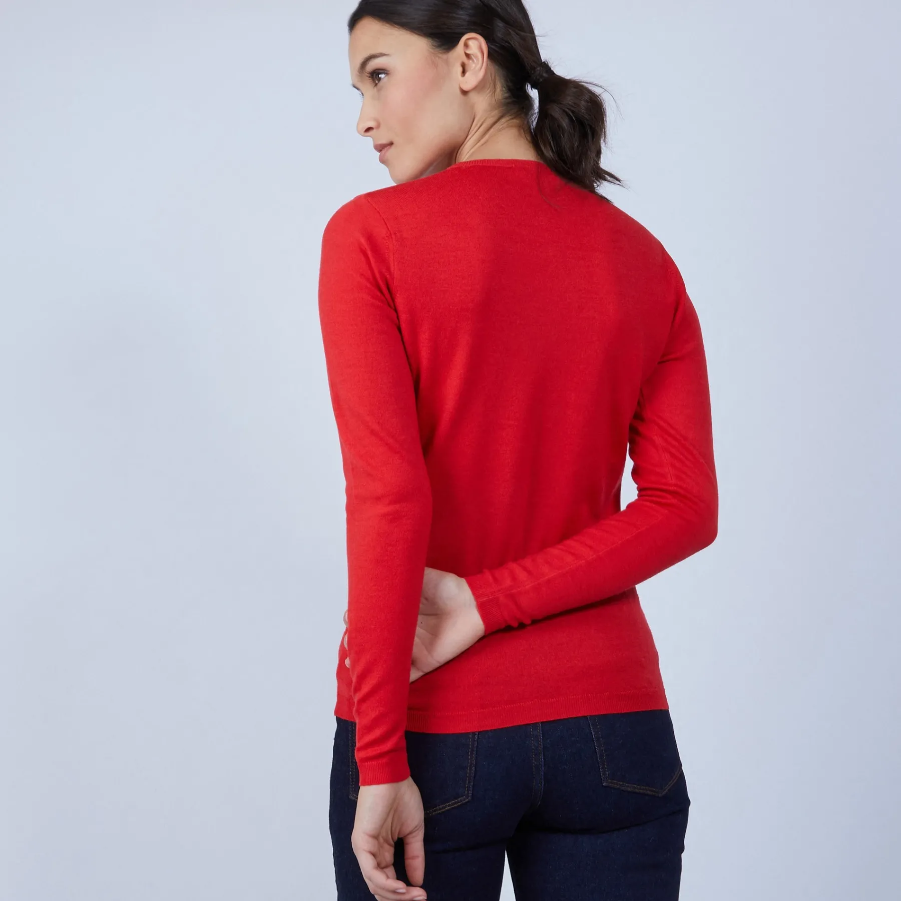 Montagut Les Incontournables-Pull col rond en laine mérinos - Berenice 52-Rouge