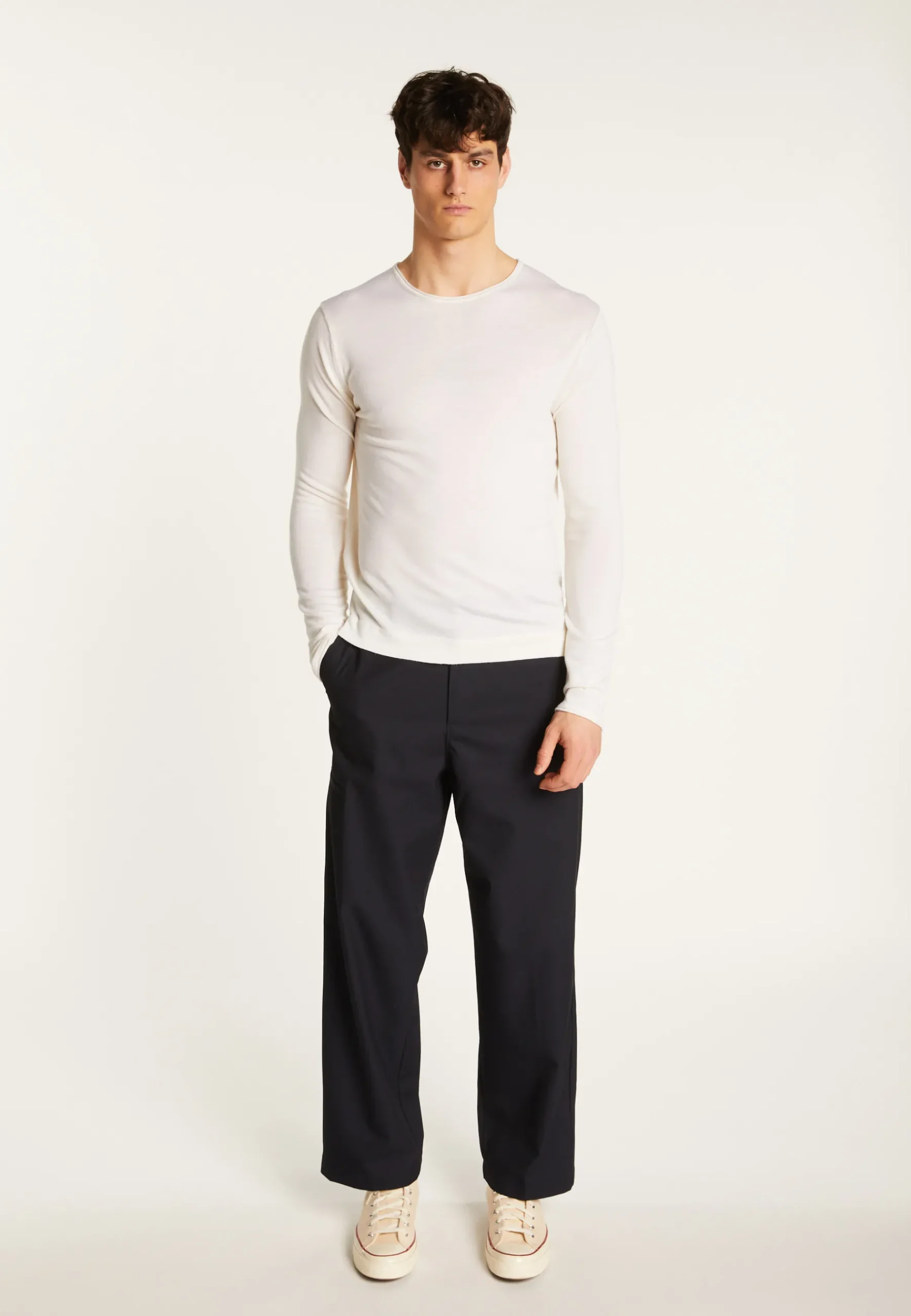 Montagut Pulls-Pull col rond en laine mérinos - Erin 82-Ecru