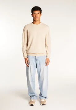 Montagut Pulls-Pull col rond en laine mérinos - Thomas 13-Beige moyen