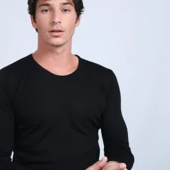 Montagut Pulls-Pull col rond en laine mérinos - Eddie 01-Noir