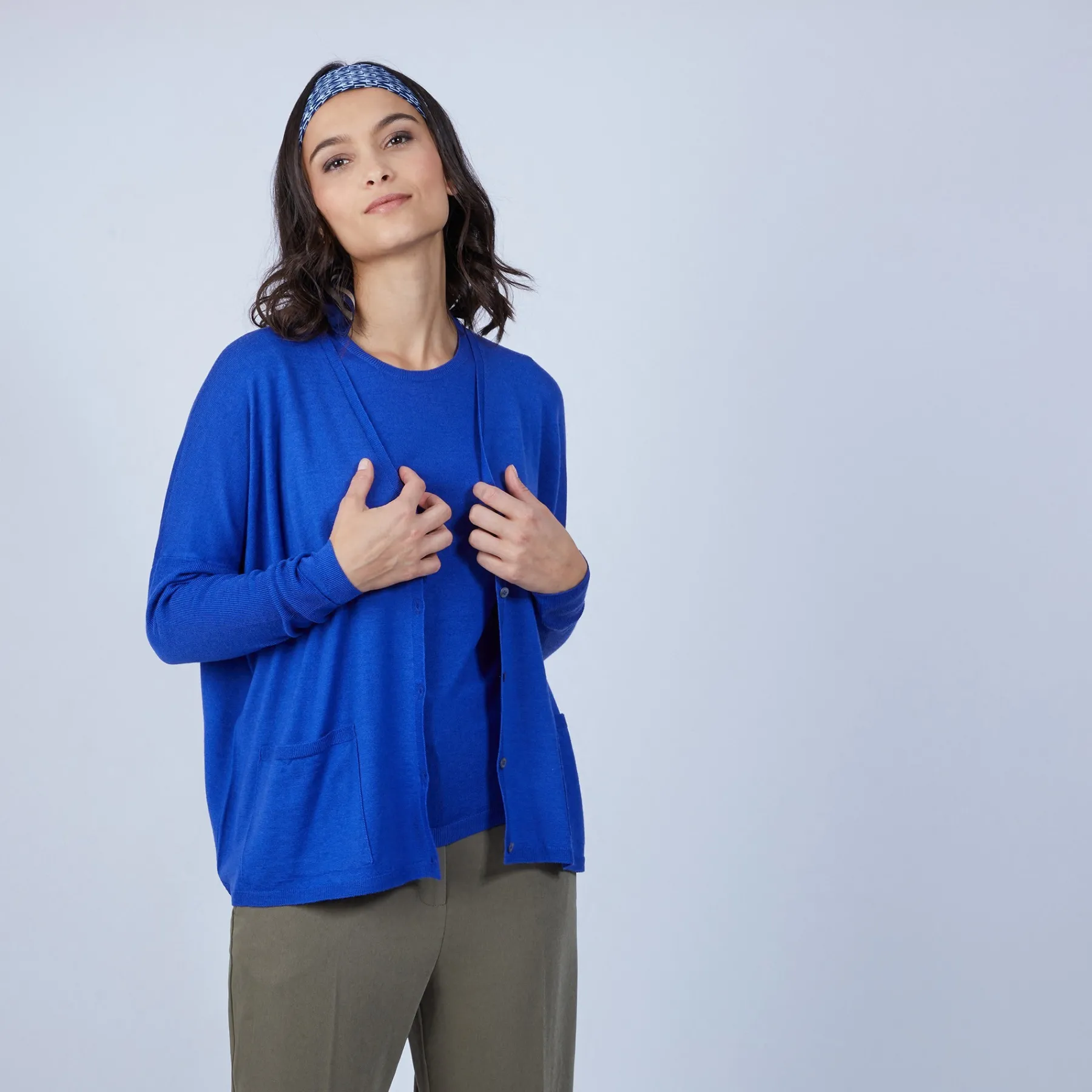 Montagut Les Incontournables-Pull col rond en laine mérinos - Berenice 48-Bleu roi
