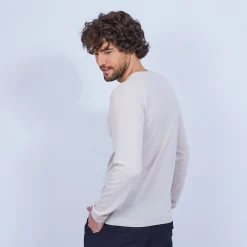 Montagut Pulls-Pull col rond en laine mérinos - Luciano 12-Beige clair