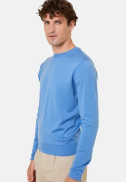 Montagut Pulls-Pull col rond en laine mérinos - Eddie 06-Bleu moyen