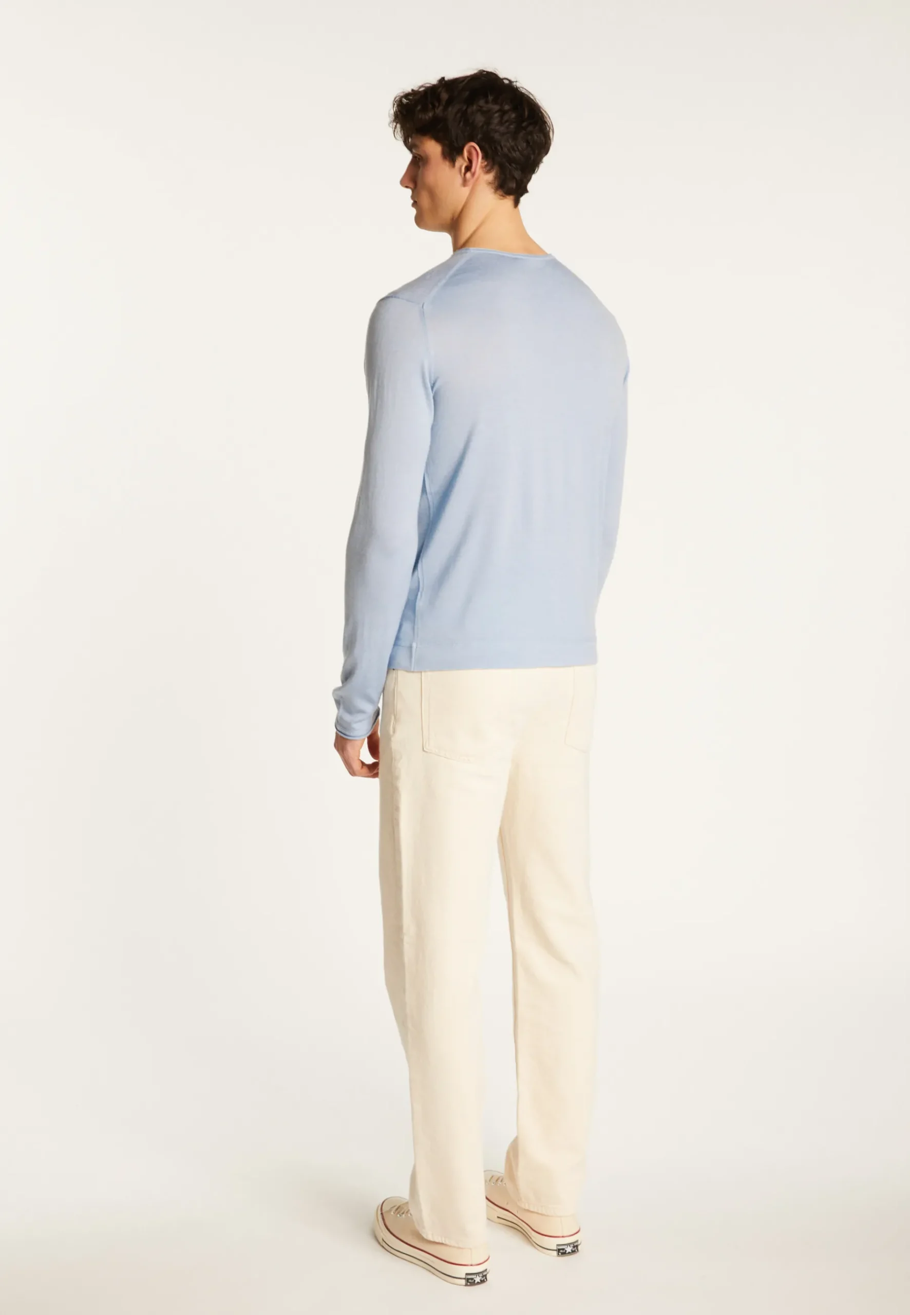 Montagut Pulls-Pull col rond en laine mérinos - Erin 77-Bleu ciel
