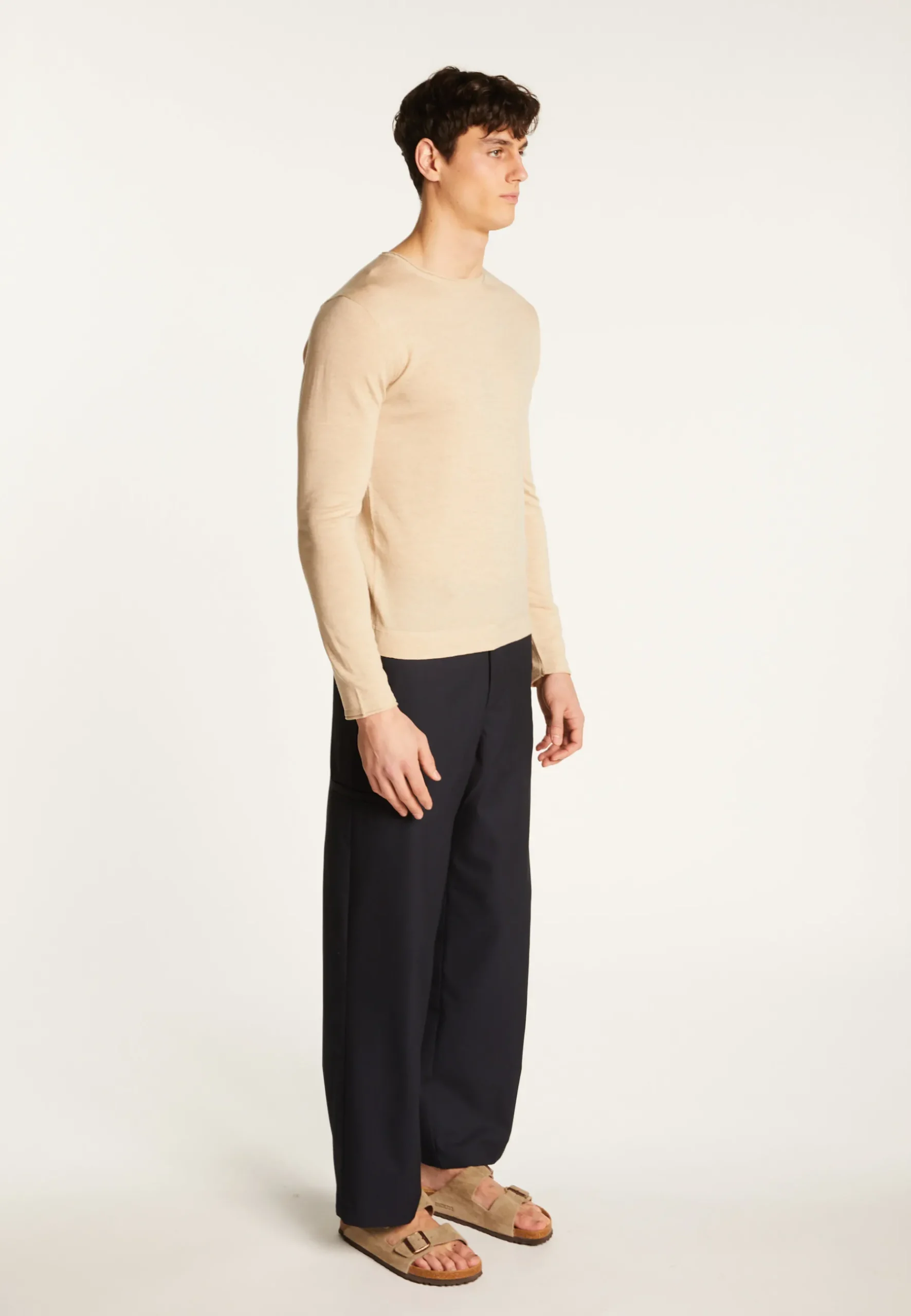 Montagut Pulls-Pull col rond en laine mérinos - Erin 12-Beige clair