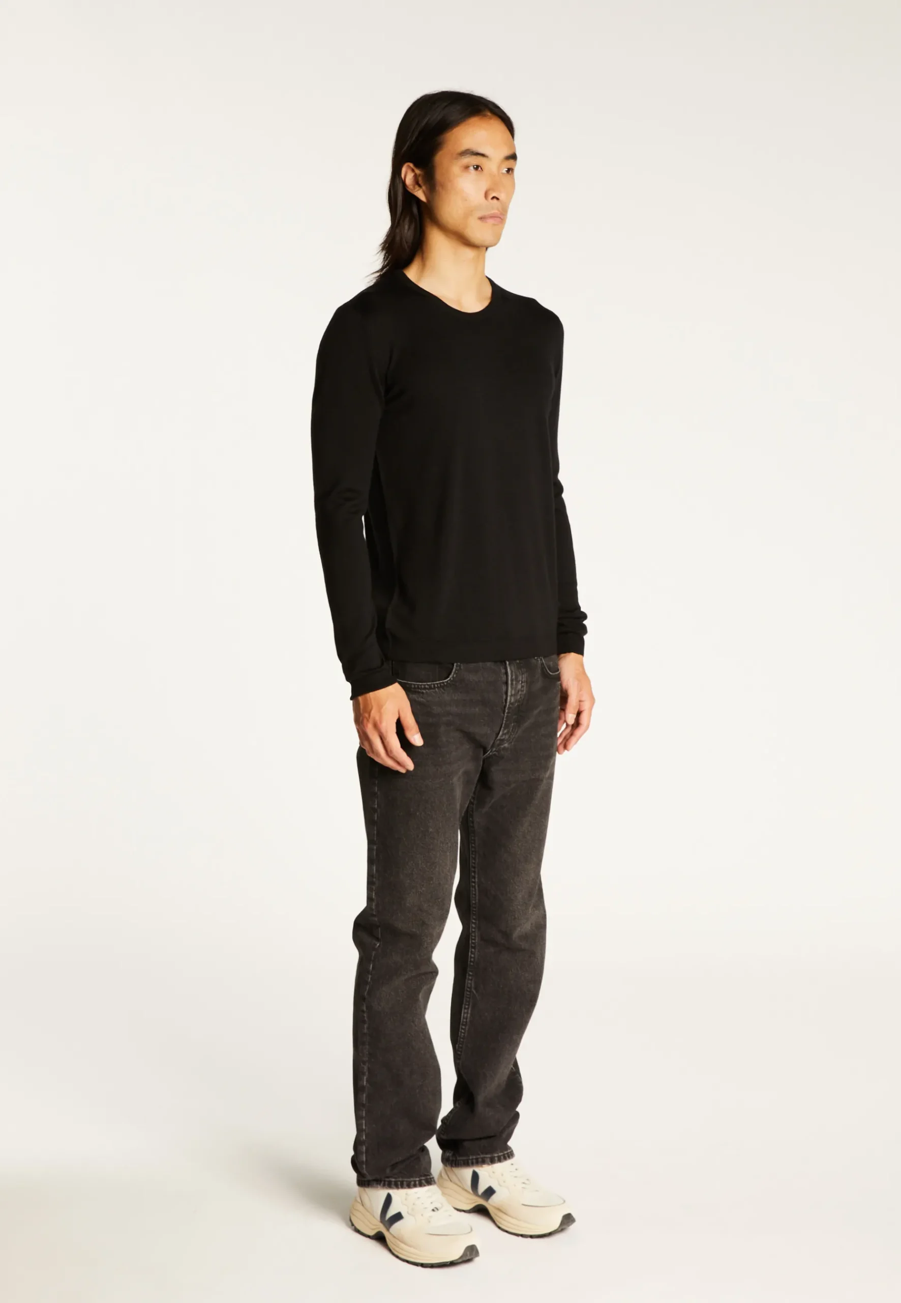 Montagut Pulls-Pull col rond en laine mérinos - Eddie 01-Noir