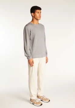 Montagut Pulls-Pull col rond en laine mérinos - Erin 09-Gris moyen