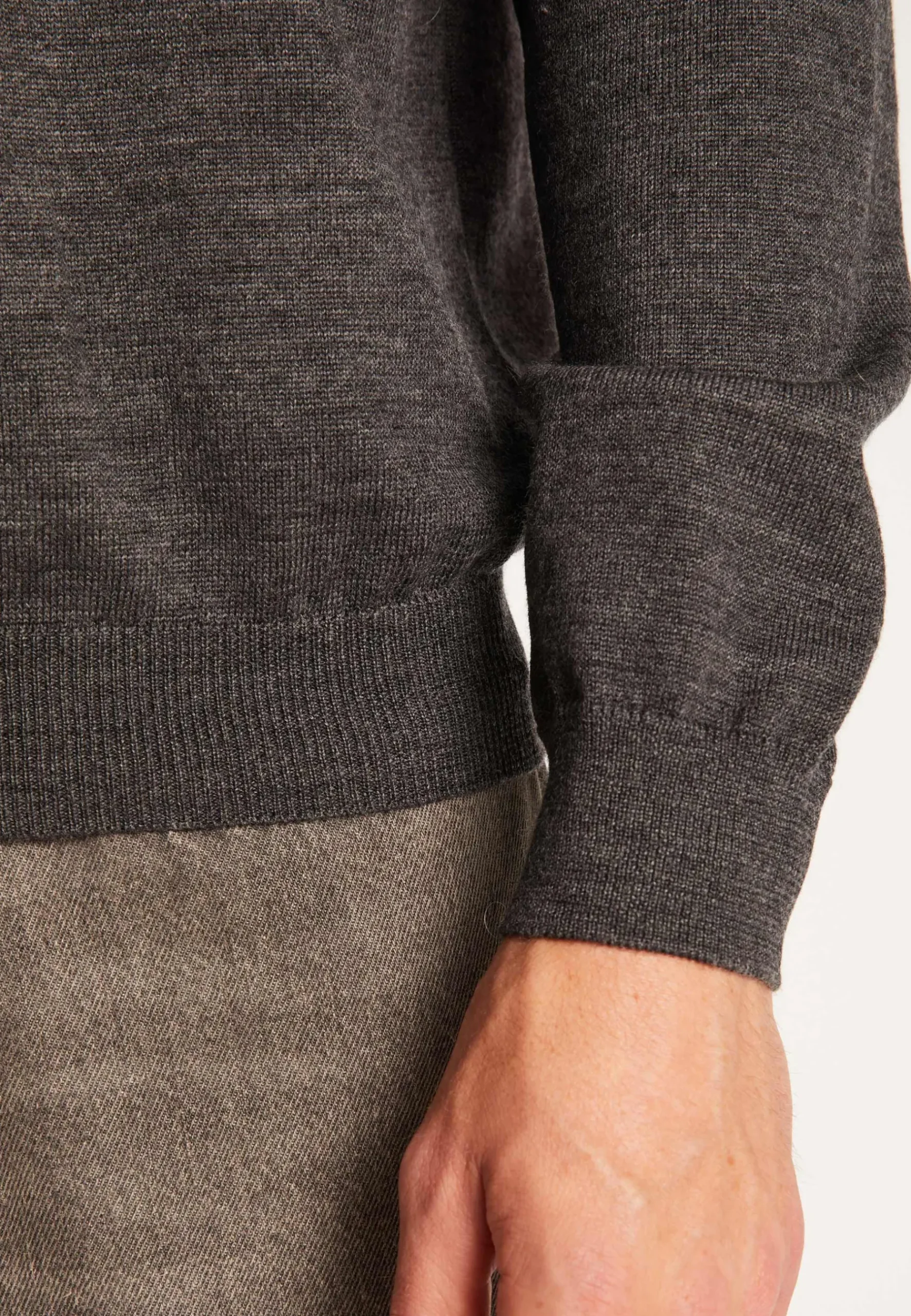 Montagut Pulls-Pull col rond en laine mérinos - Thierry 10-Gris foncé
