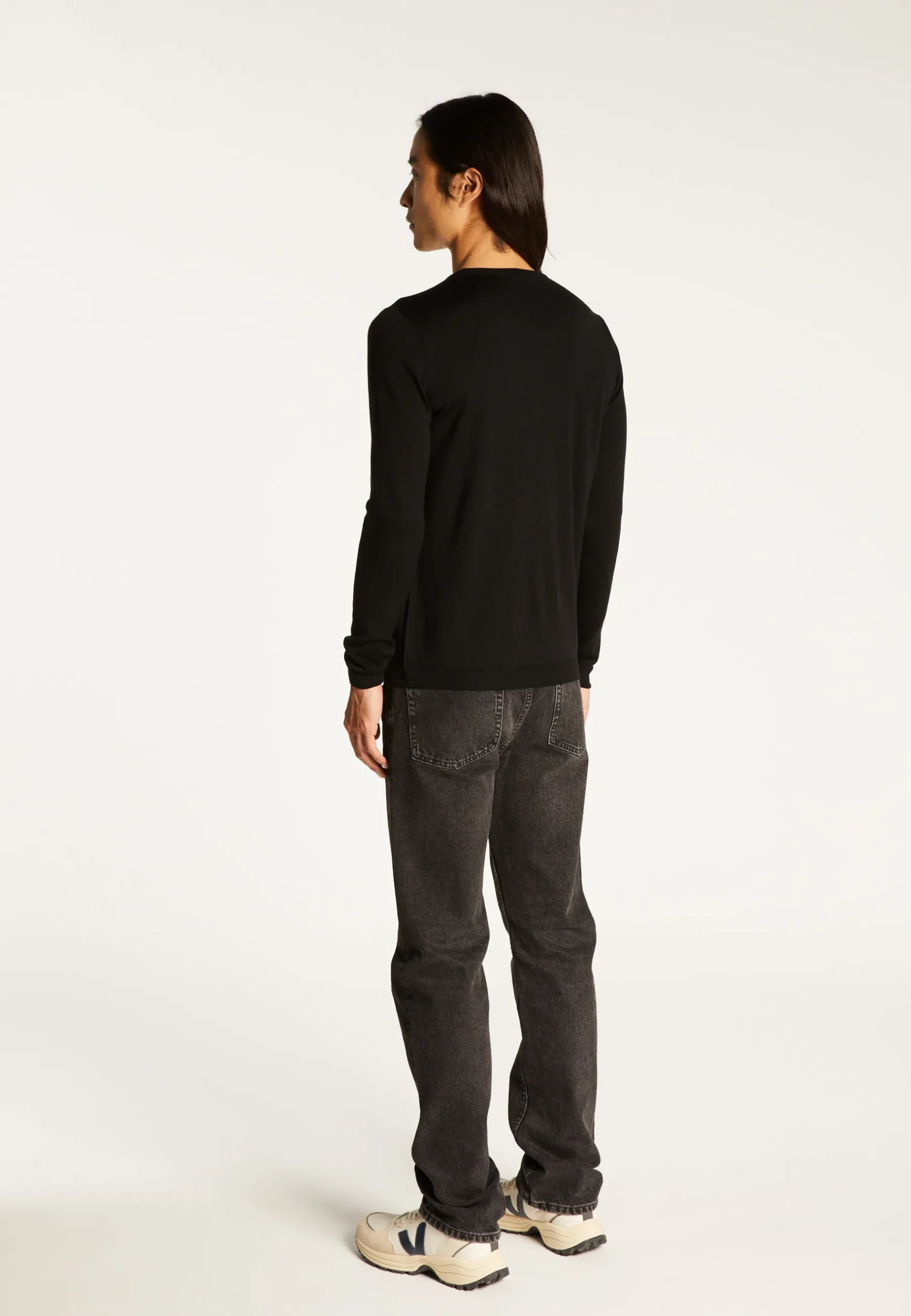 Montagut Pulls-Pull col rond en laine mérinos - Eddie 01-Noir