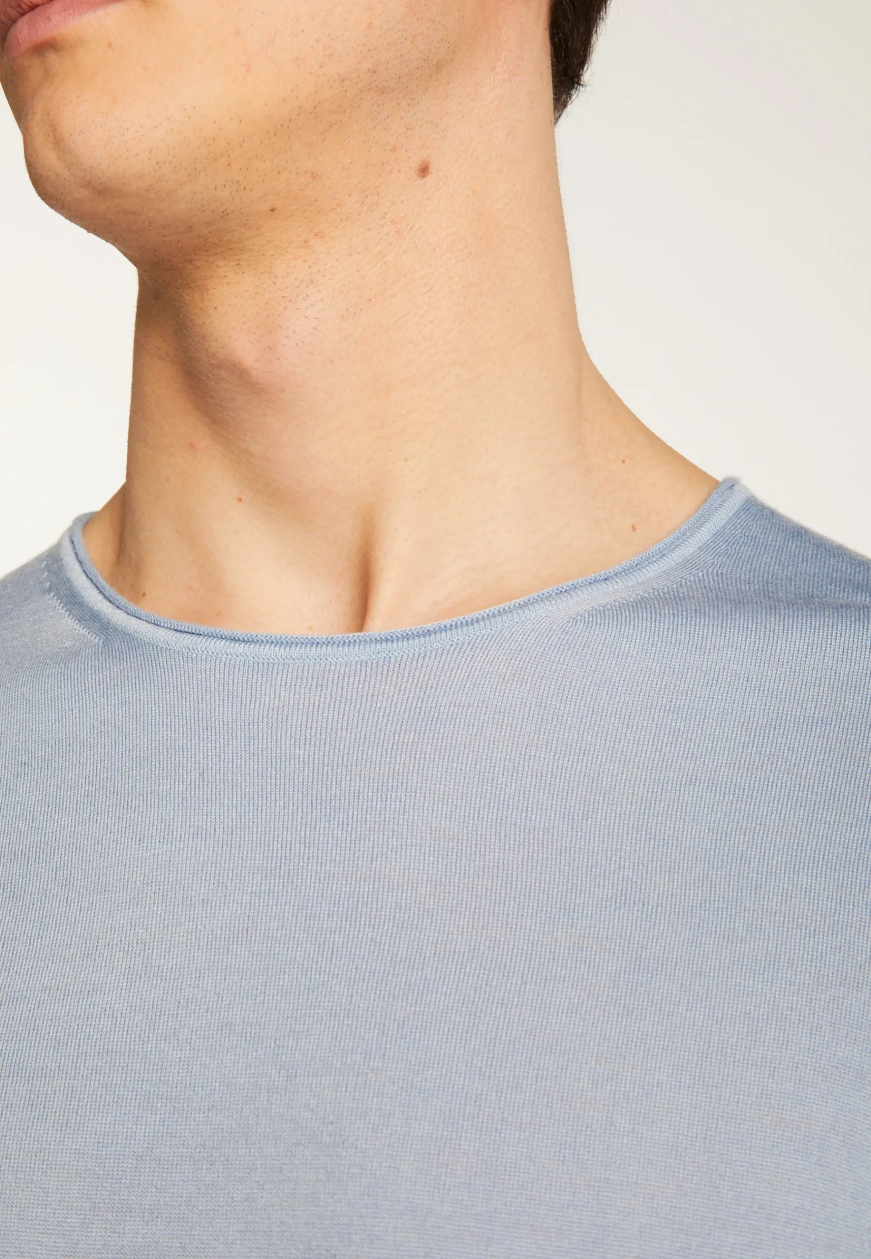 Montagut Pulls-Pull col rond en laine mérinos - Erin 77-Bleu ciel