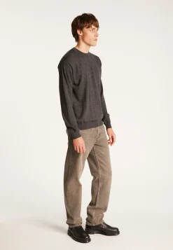 Montagut Pulls-Pull col rond en laine mérinos - Thierry 10-Gris foncé