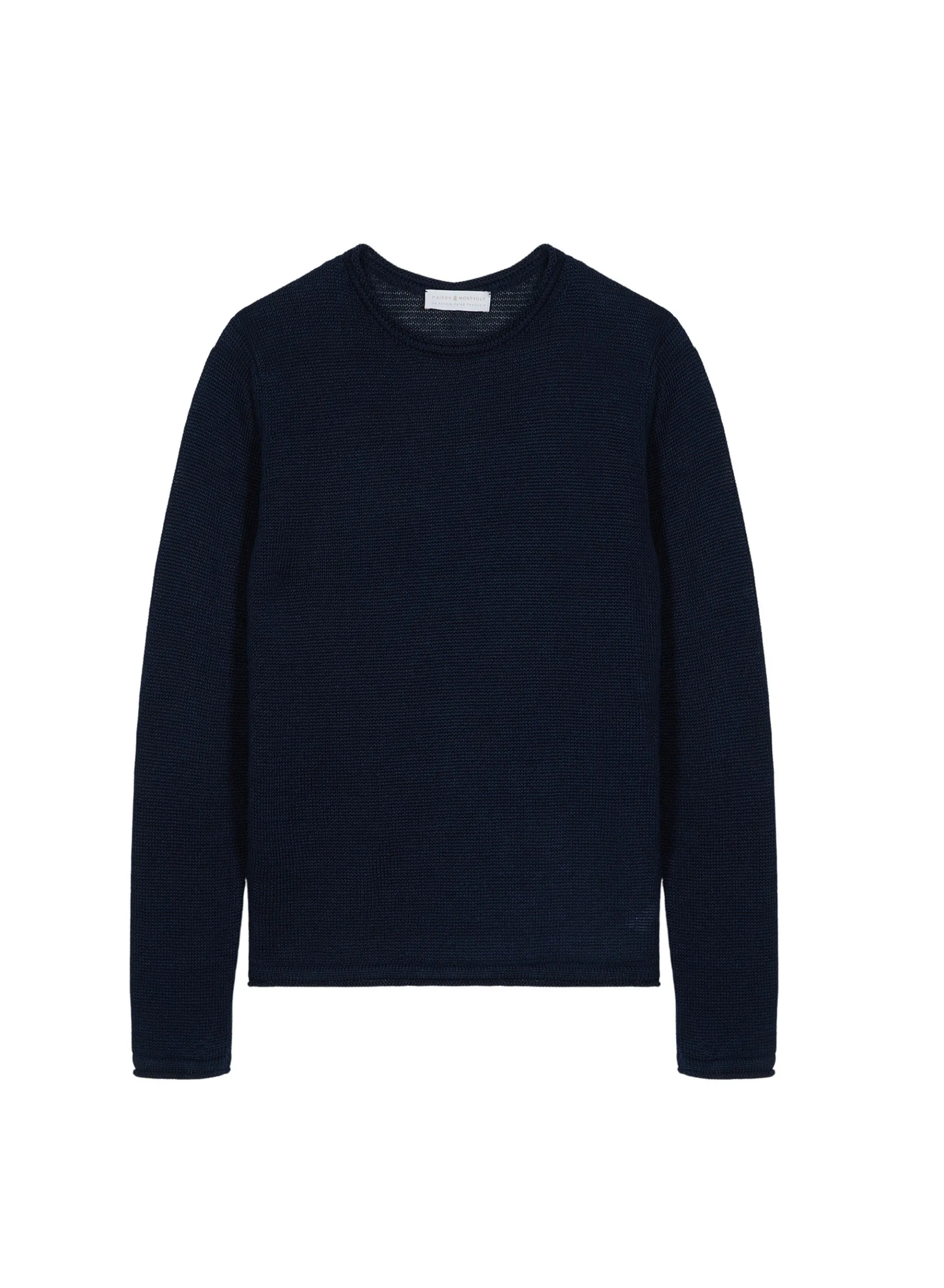Montagut Pulls-Pull col rond en lin - Rudy 05-Bleu marine