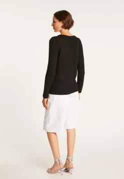 Montagut Pulls-Pull col rond en soie coton et laine - Benji 01-Noir