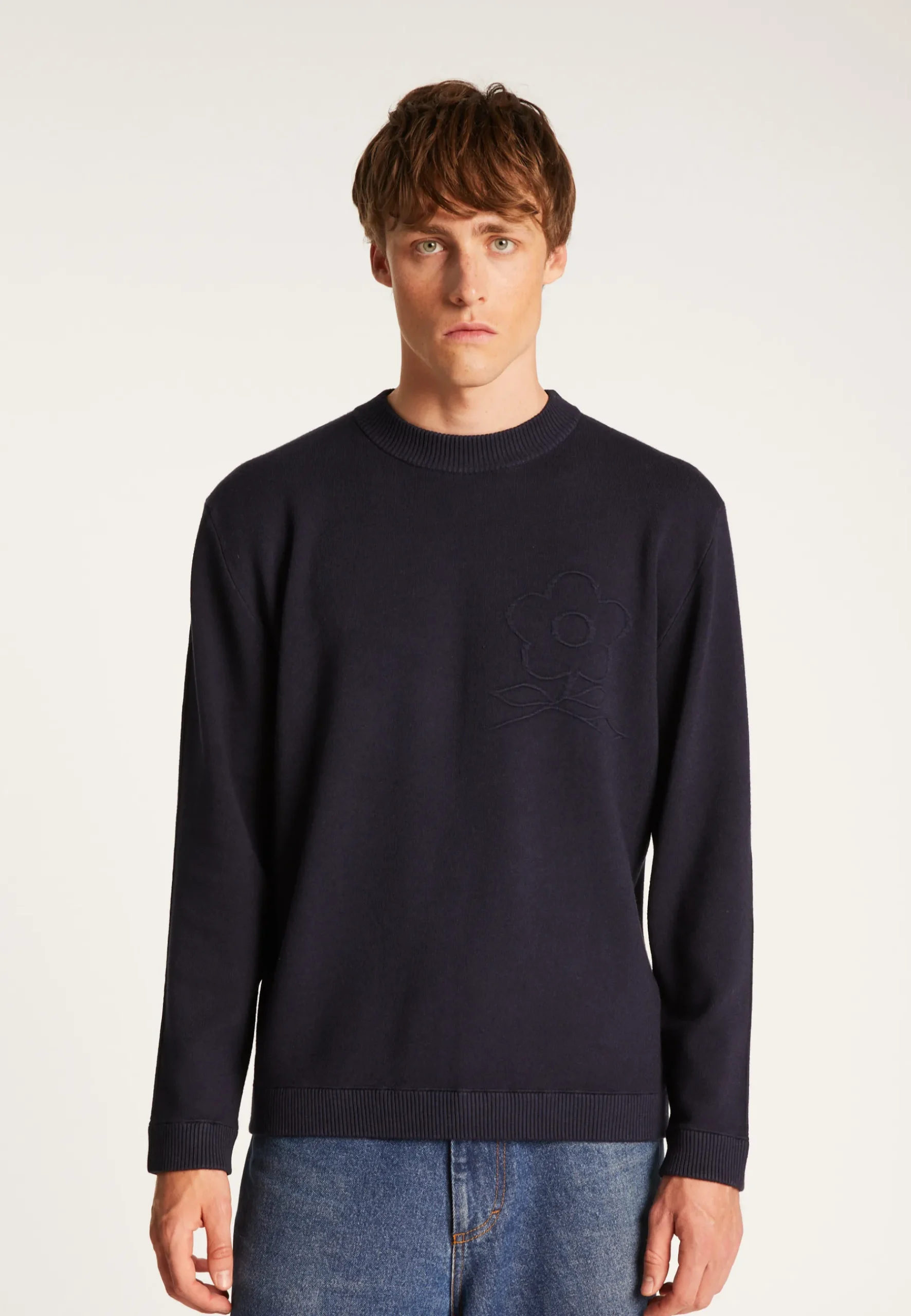 Montagut Pulls-Pull col rond en viscose et laine - Thimothée 05-Bleu marine