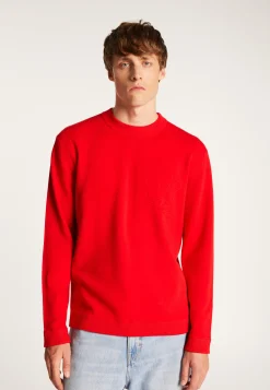 Montagut Pulls-Pull col rond en viscose et laine - Thimothée 52-Rouge