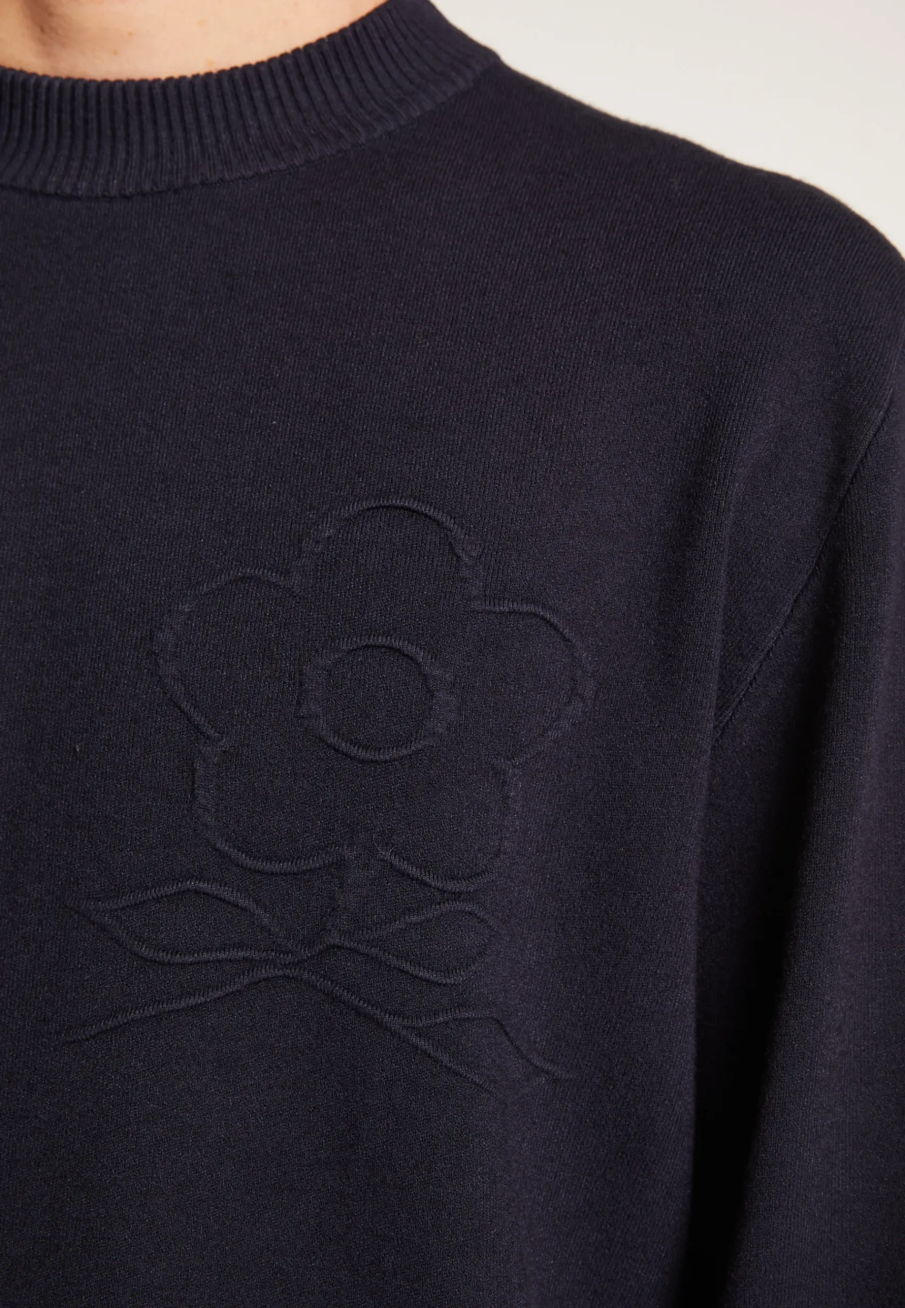 Montagut Pulls-Pull col rond en viscose et laine - Thimothée 05-Bleu marine