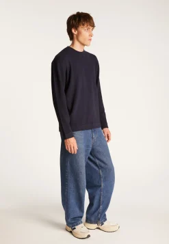 Montagut Pulls-Pull col rond en viscose et laine - Thimothée 05-Bleu marine