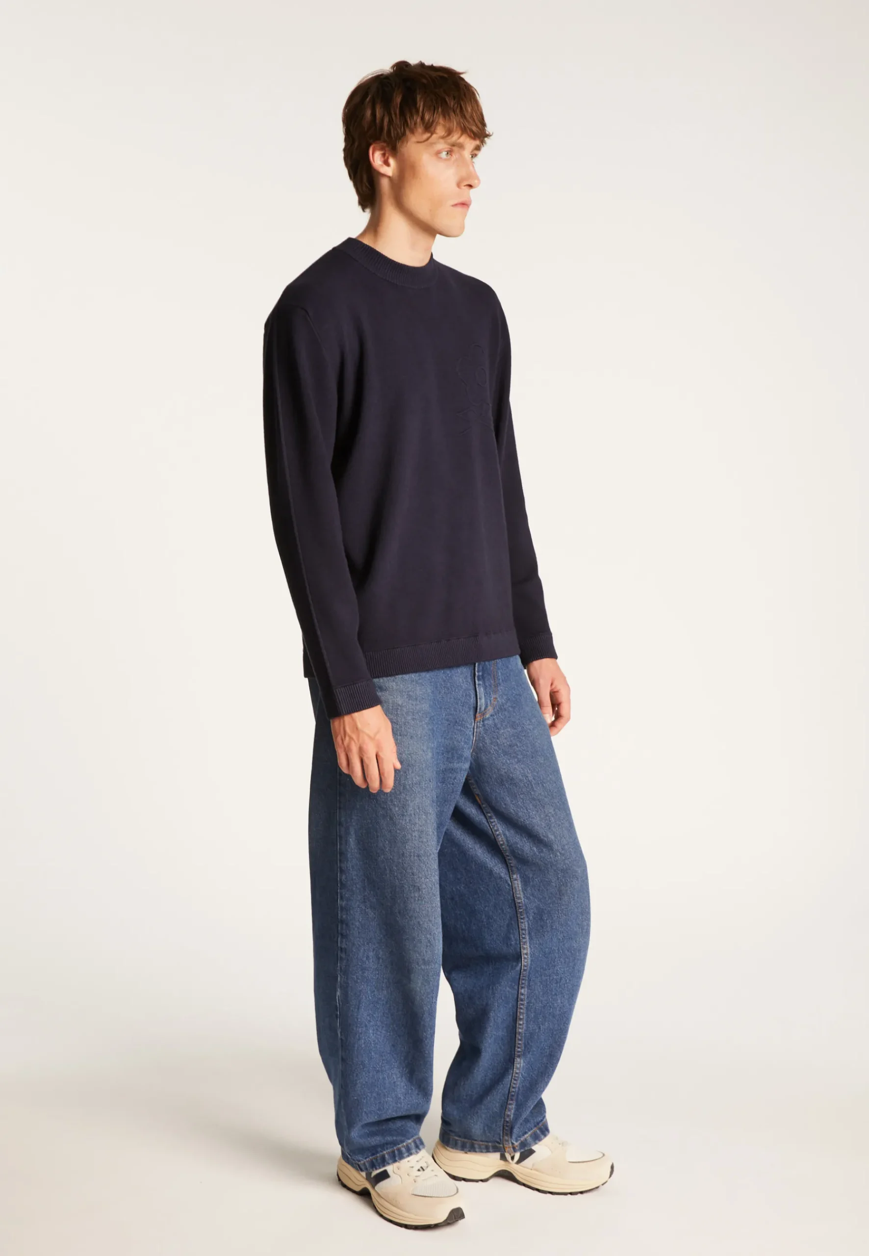 Montagut Pulls-Pull col rond en viscose et laine - Thimothée 05-Bleu marine