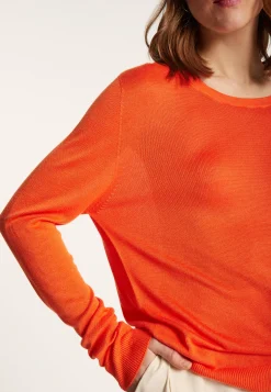Montagut Pulls-Pull col rond en viscose et soie - Ninon 15-Orange