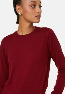 Montagut Les Incontournables-Pull col rond laine mérinos - Asena 51-Bordeaux
