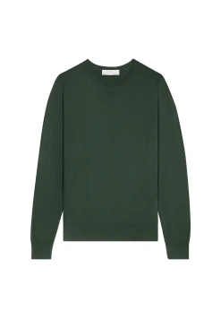 Montagut Les Incontournables-Pull col rond laine mérinos - Asena 21-Vert foncé