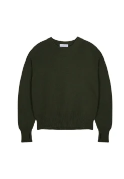 Montagut Pulls-Pull col rond manches mitaines en laine et cachemire - Gemma 83-Kaki