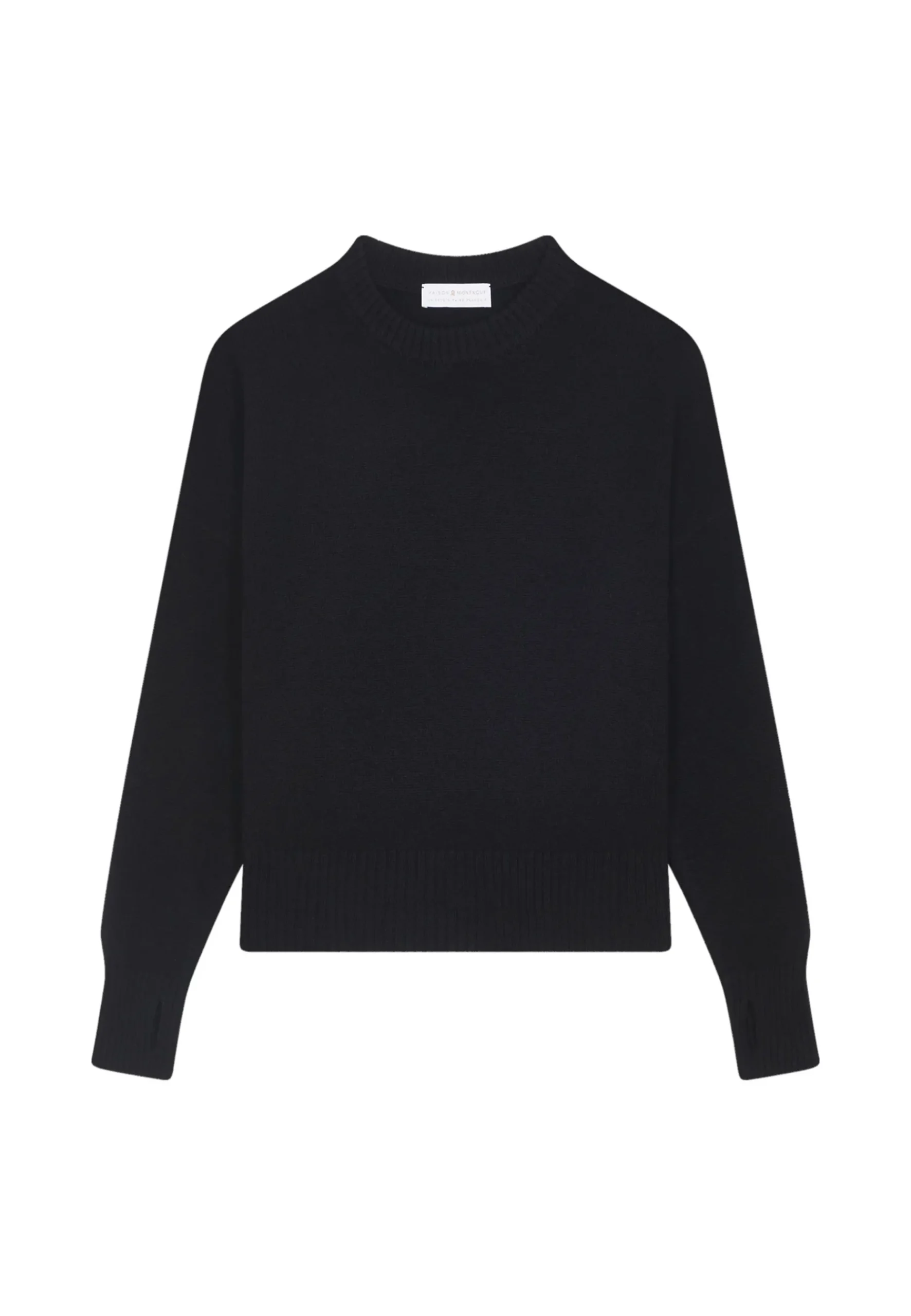 Montagut Pulls-Pull col rond manches mitaines en laine et cachemire - Gemma 05-Bleu marine