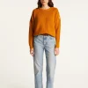 Montagut Pulls-Pull col rond épaule boutonnée en laine mérinos - Gao 89-Moutarde