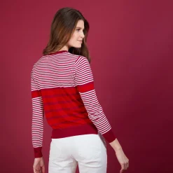 Montagut Pulls-Pull col rond soie naturelle - Amélia 52-Rouge