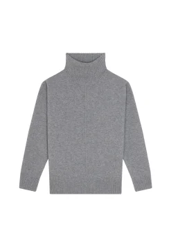 Montagut Les Incontournables-Pull col roulé à fentes en cachemire 4 fils - Adena 09-Gris moyen