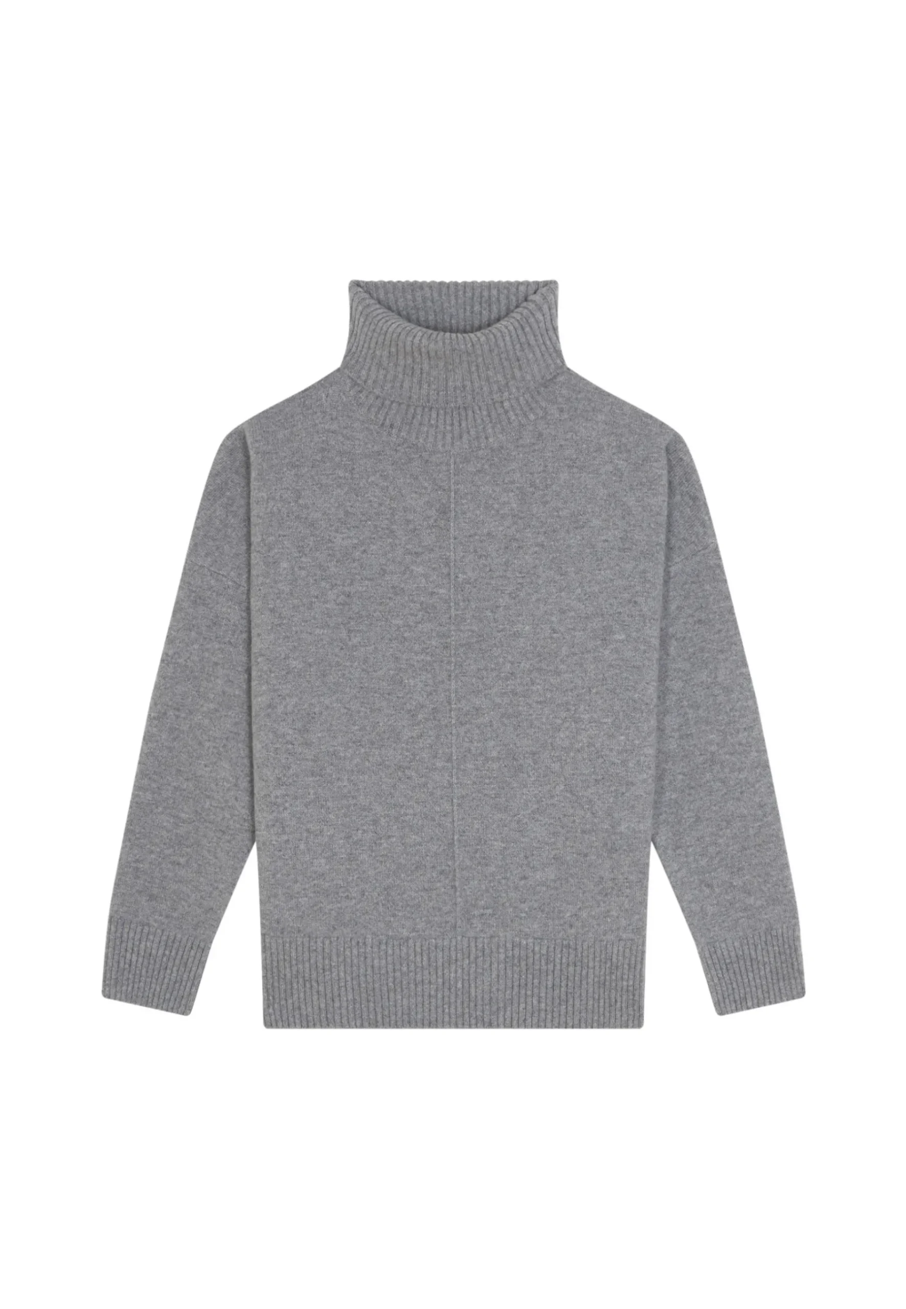 Montagut Les Incontournables-Pull col roulé à fentes en cachemire 4 fils - Adena 09-Gris moyen