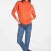 Montagut Les Incontournables-Pull col roulé à fentes laine mérinos - Amy 15-Orange